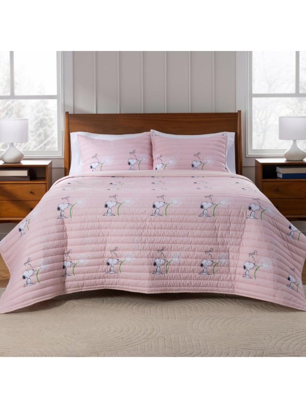 Ultra Soft Lightweight Microfiber Quilt Set, Snoopy & Woodstock Design